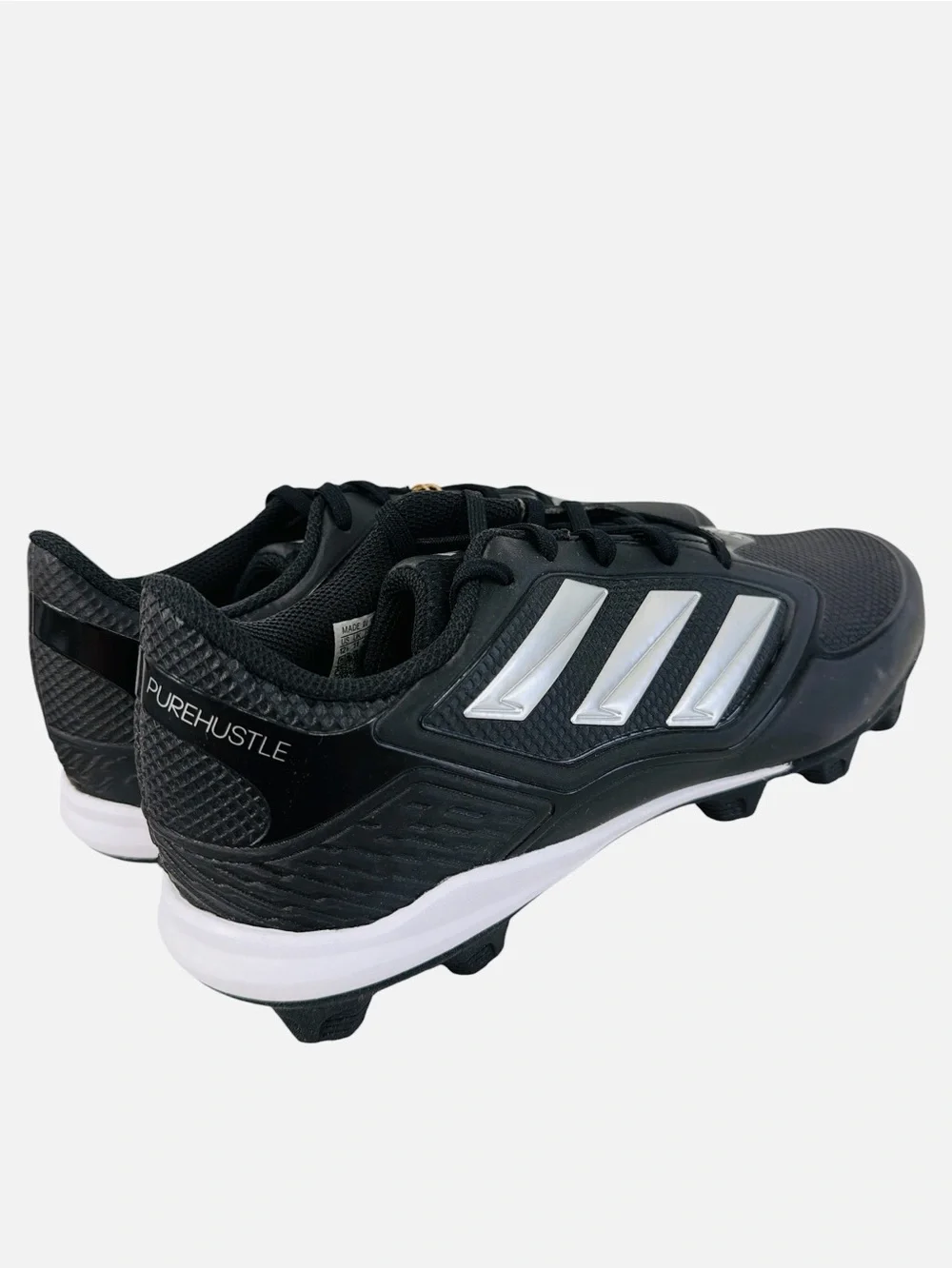 Adidas Women's Purehustle 3 Mid Sneaker, Softball Cleats Black/Silver Size 12.5